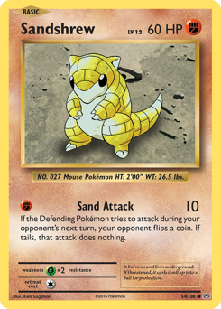 Sandshrew z edície Evolutions, karta č.54
