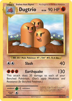 Dugtrio z edície Evolutions, karta č.56
