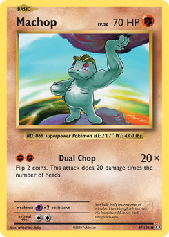 Machop z edície Evolutions, karta č.57
