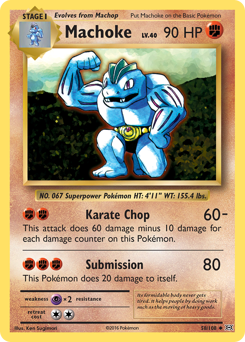 Machoke z edície Evolutions, karta č.58