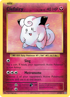 Clefairy z edície Evolutions, karta č.63