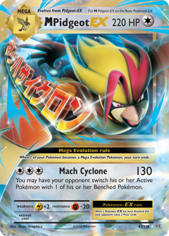 M Pidgeot-EX z edície Evolutions, karta č.65