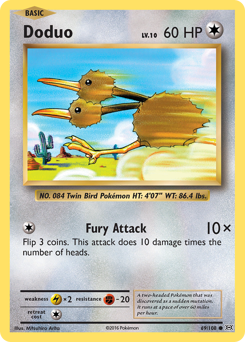 Doduo z edície Evolutions, karta č.69