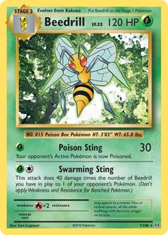 Beedrill z edície Evolutions, karta č.7