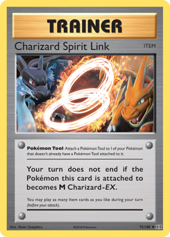Charizard Spirit Link z edície Evolutions, karta č.75