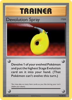 Devolution Spray z edície Evolutions, karta č.76