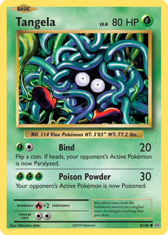 Tangela z edície Evolutions, karta č.8