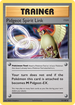 Pidgeot Spirit Link z edície Evolutions, karta č.81