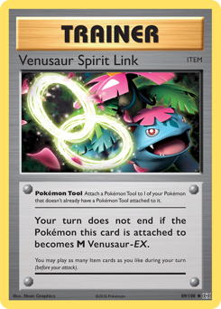 Venusaur Spirit Link z edície Evolutions, karta č.89