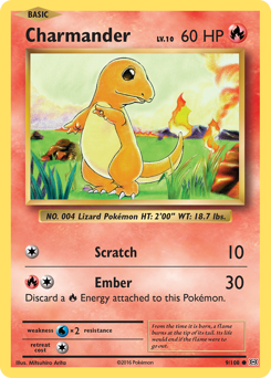 Charmander z edície Evolutions, karta č.9