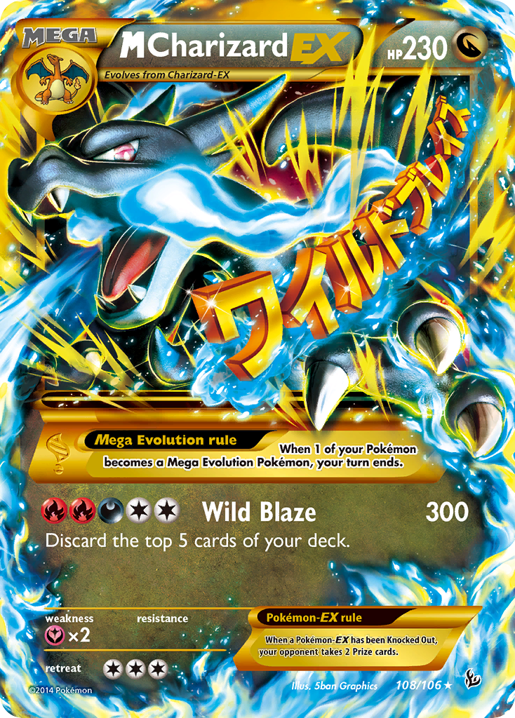 M Charizard-EX z edície Flashfire, karta č.108