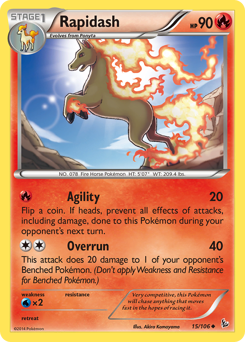 Rapidash z edície Flashfire, karta č.15