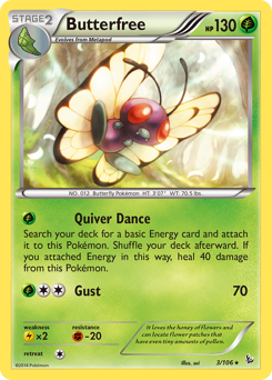 Butterfree z edície Flashfire, karta č.3