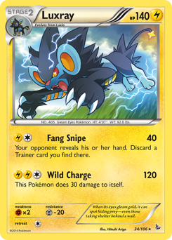 Luxray z edície Flashfire, karta č.34