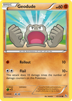 Geodude z edície Flashfire, karta č.45