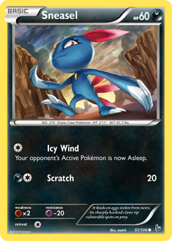 Sneasel z edície Flashfire, karta č.51
