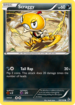 Scraggy z edície Flashfire, karta č.58