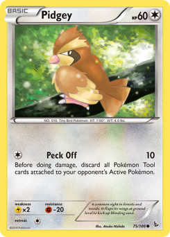 Pidgey z edície Flashfire, karta č.75