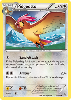 Pidgeotto z edície Flashfire, karta č.76