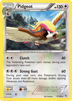Pidgeot z edície Flashfire, karta č.77
