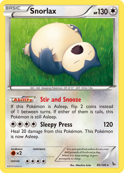 Snorlax z edície Flashfire, karta č.80