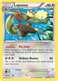 Lopunny z edície Flashfire, karta č.85