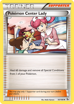 Pokémon Center Lady z edície Flashfire, karta č.93