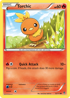 Torchic z edície Furious Fists, karta č.12