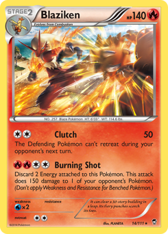 Blaziken z edície Furious Fists, karta č.14