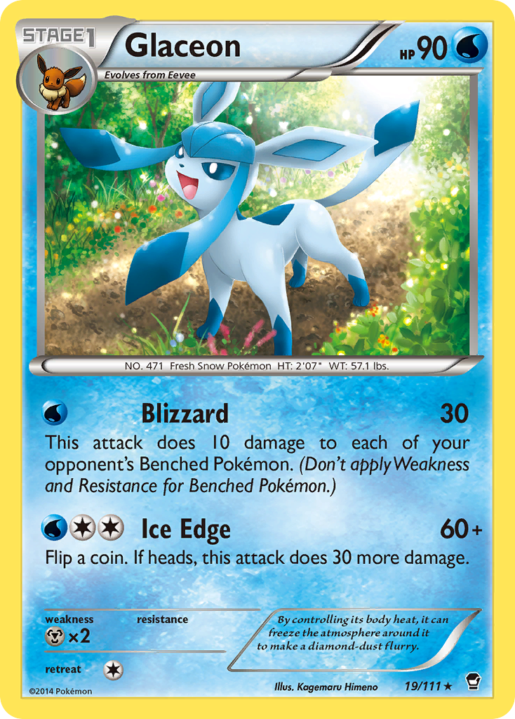 Glaceon z edície Furious Fists, karta č.19