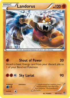 Landorus z edície Furious Fists, karta č.58
