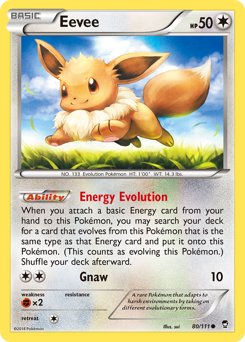 Eevee z edície Furious Fists, karta č.80