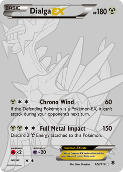 Dialga-EX z edície Phantom Forces, karta č.122