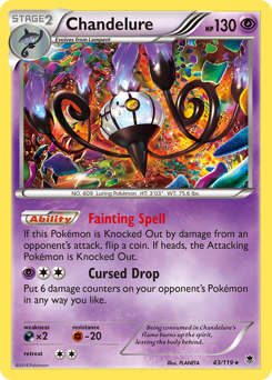 Chandelure z edície Phantom Forces, karta č.43