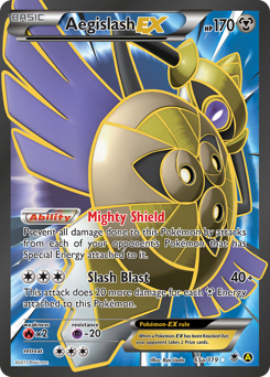 Aegislash-EX z edície Phantom Forces, karta č.65a