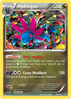 Hydreigon z edície Phantom Forces, karta č.74