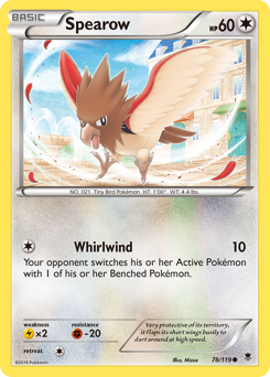 Spearow z edície Phantom Forces, karta č.78