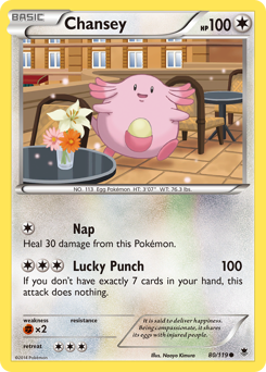 Chansey z edície Phantom Forces, karta č.80