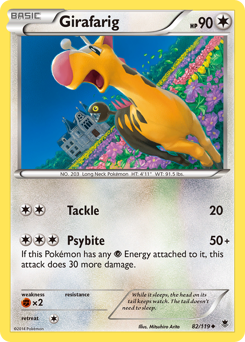 Girafarig z edície Phantom Forces, karta č.82