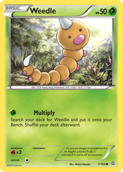 Weedle z edície Primal Clash, karta č.1