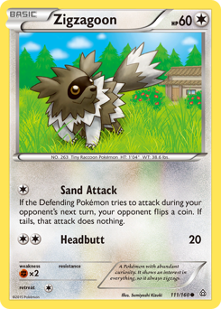 Zigzagoon z edície Primal Clash, karta č.111