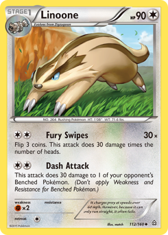 Linoone z edície Primal Clash, karta č.112