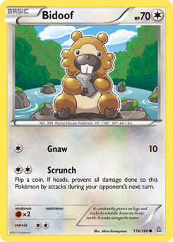 Bidoof z edície Primal Clash, karta č.116