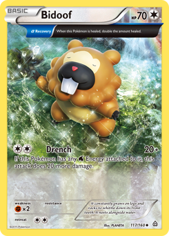 Bidoof z edície Primal Clash, karta č.117