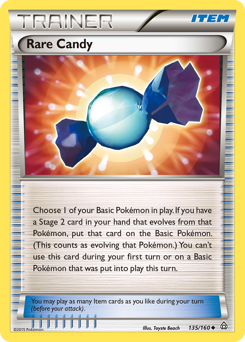 Rare Candy z edície Primal Clash, karta č.135