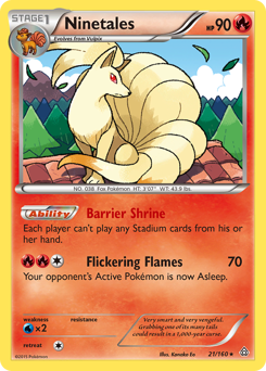 Ninetales z edície Primal Clash, karta č.21