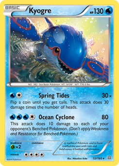 Kyogre z edície Primal Clash, karta č.53