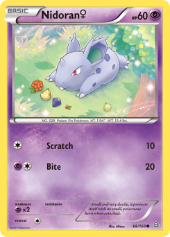 Nidoran ♀ z edície Primal Clash, karta č.66