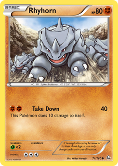 Rhyhorn z edície Primal Clash, karta č.74