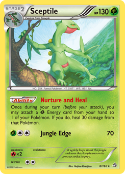 Sceptile z edície Primal Clash, karta č.8
